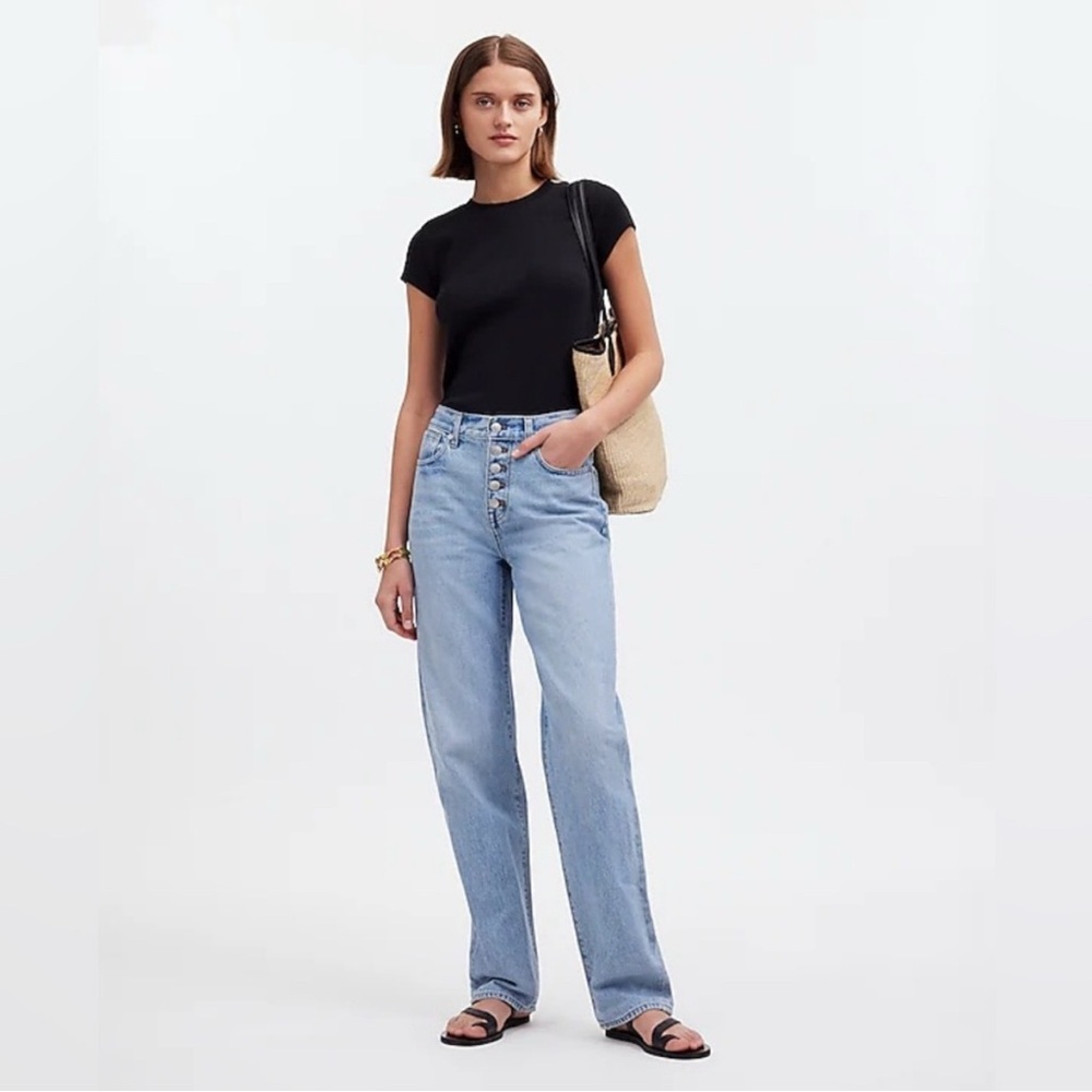 NWT Madewell baggy straight leg jeans paxton wash 25
